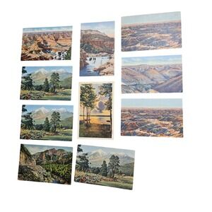Lot of 10 VTG Arizona Linen Postcards Grand Canyon San Francisco Peaks Painted